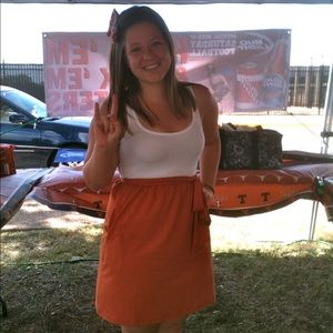 Burnt Orange And White Texas Game Day Dress